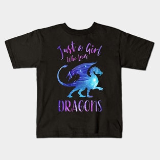 Just a Girl Who Loves Dragons Kids T-Shirt